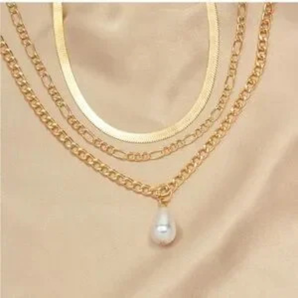 Seraphina Pearl Layered Necklace Gift Dainty Minimalist - Picture 4 of 5